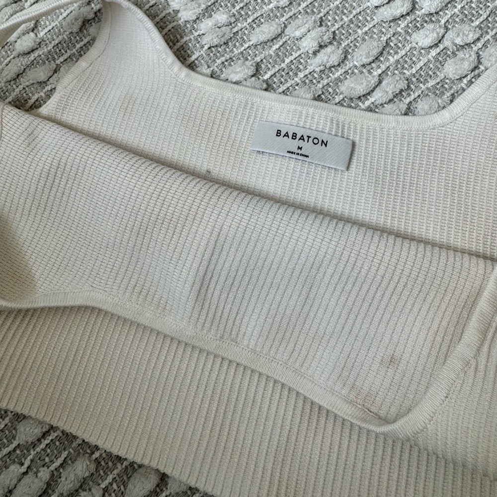 Babaton Cream Ribbed Crop Top - Picture 7 of 7
